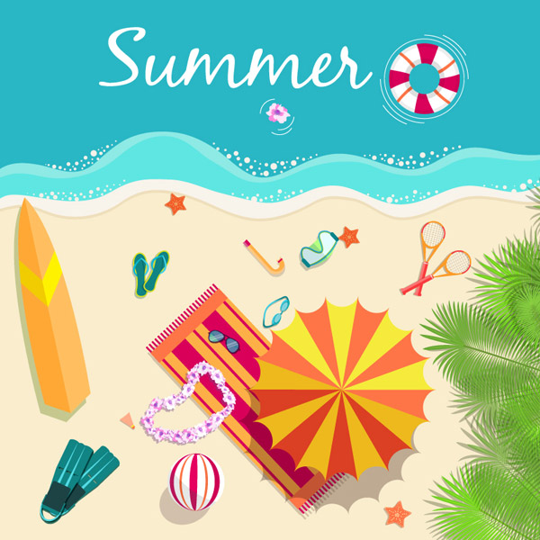 Fresh Summer Beach Illustration