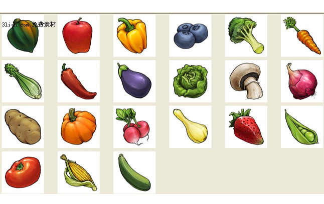 frutas e vegetais png ícones