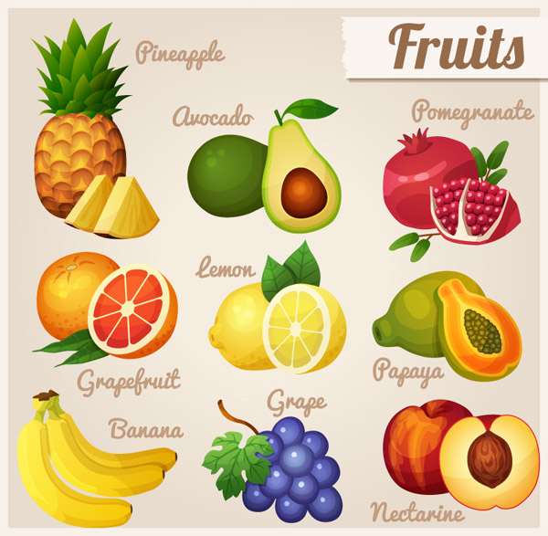 diseño de frutas