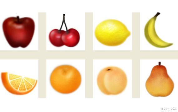 icônes de fruits