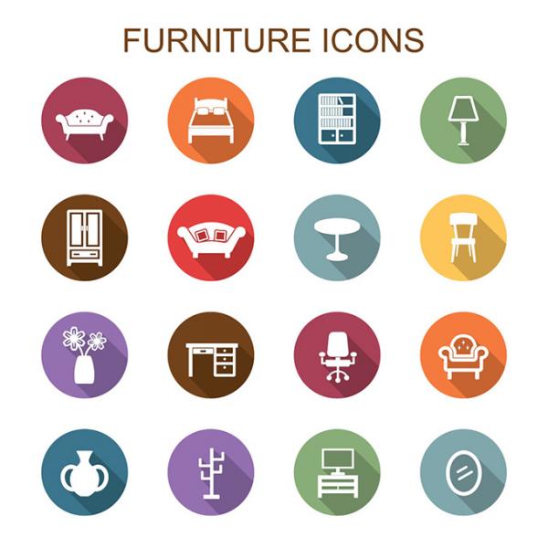 iconos planos muebles