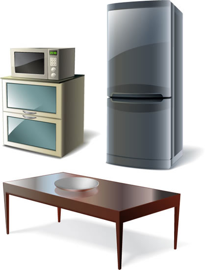 Мебель холодильник и микроволновая печь