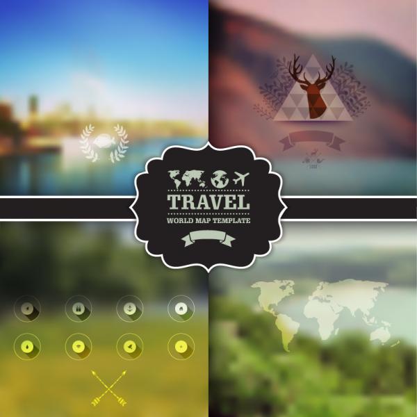 Fuzzy Travel Elements Of Creative Backgrounds
