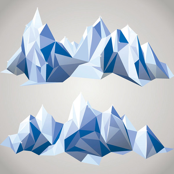 幾何学的なモザイクの氷山