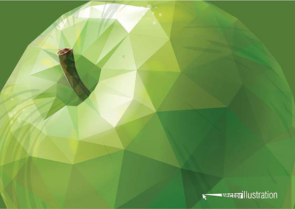 ジオメトリの多角形グリーン アップル