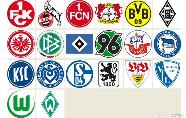 Almanya futbol kulübü rozeti simgeler