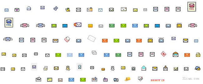 iconos de mensaje de los sobres de correo electrónico del GIF