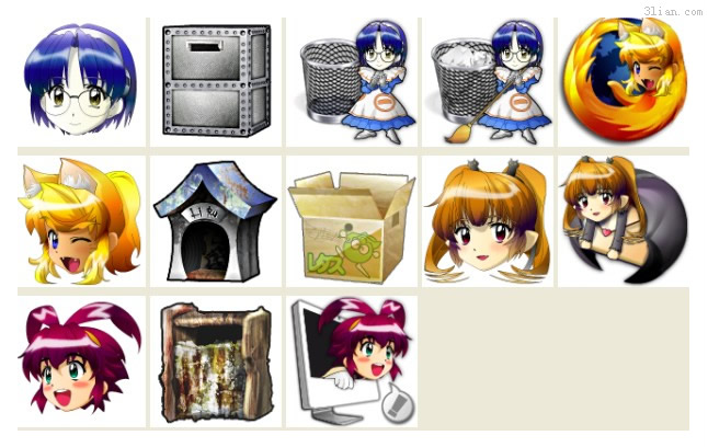 Mädchen-Cartoon-desktop-icons