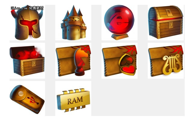 ícones de computador castelo ouro