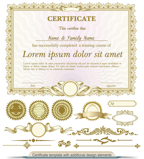 Gold Certificate Elements