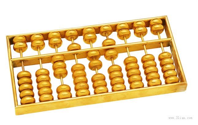 Golden abacus psd materiału