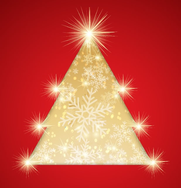 Golden Snowflake Christmas Tree