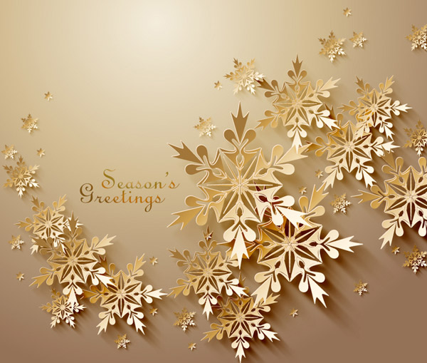 Golden Snowflake Greeting Cards