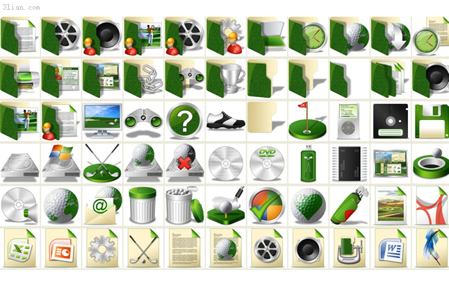 Golf Themed Desktop Icons