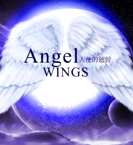 华丽的美丽天使的翅膀背景 psd 素材
