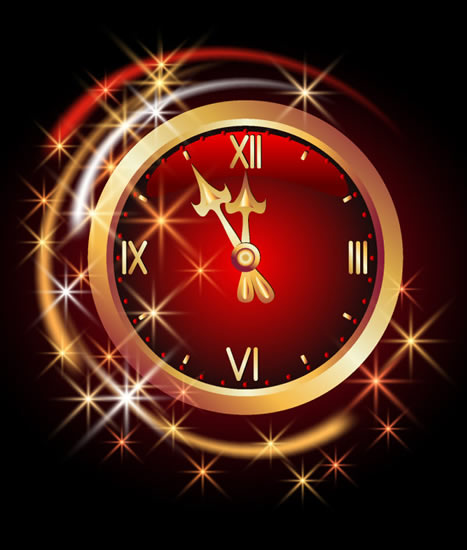 medianoche del magnífico reloj romano