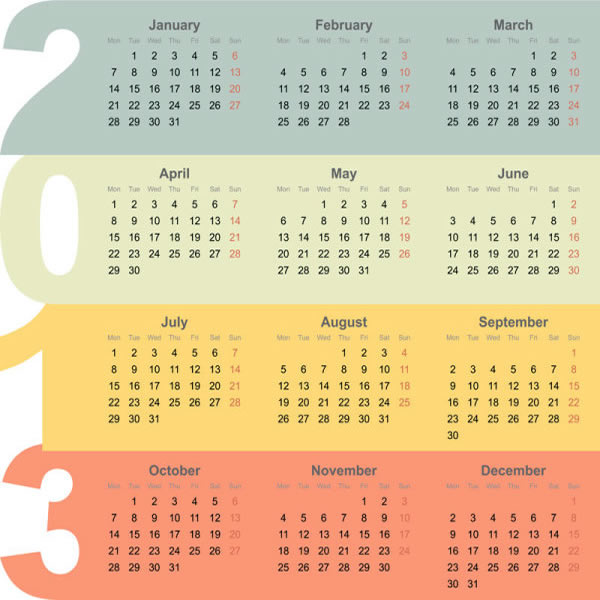 Farbverlauf-Kalender