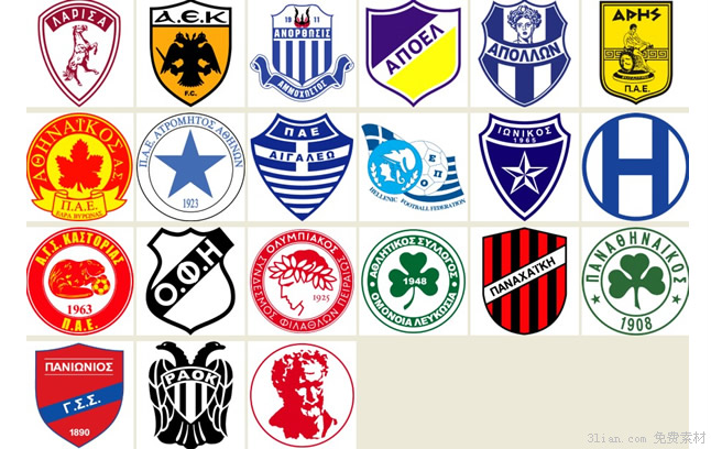 Greece Football Club Badge Icons