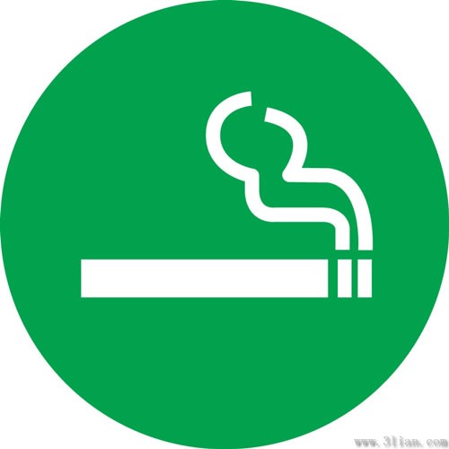 緑の背景のタバコのアイコン