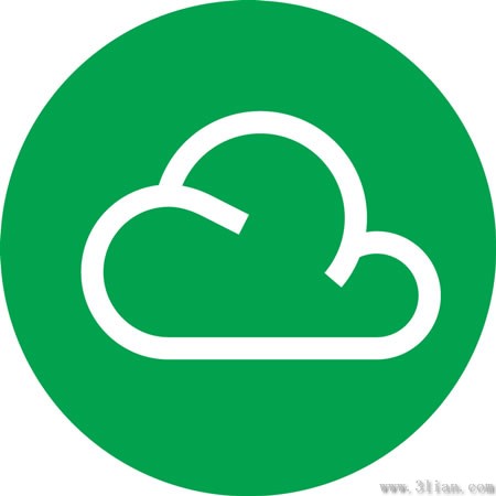 Green Background Cloud Icon