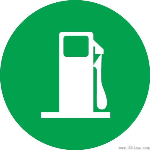 icônes de station-service de fond vert