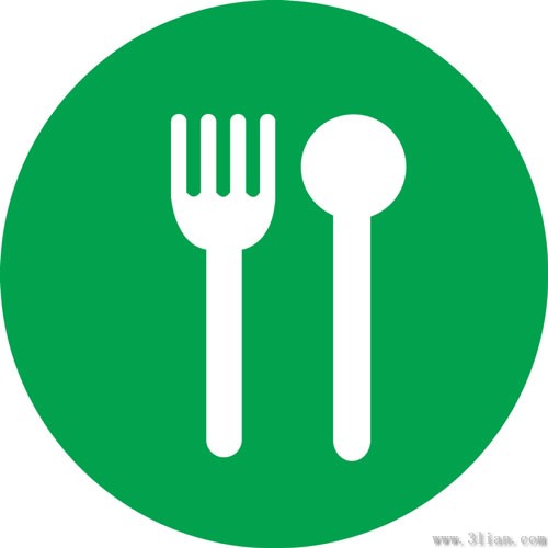 màu xanh lá cây nền bộ đồ ăn bằng biểu tượng