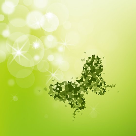 Green Butterfly Background