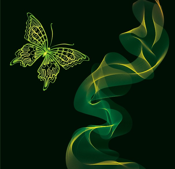 pola kupu-kupu hijau