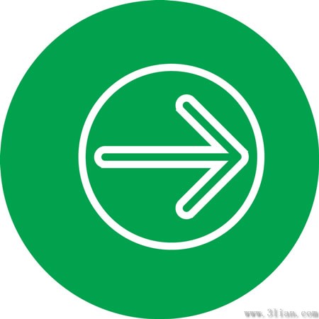 icône de flèche cercle vert