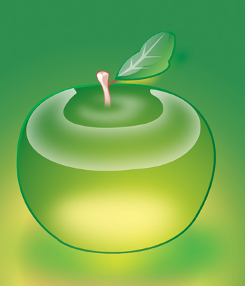 zielony kryształ apple warstwowe psd materiału