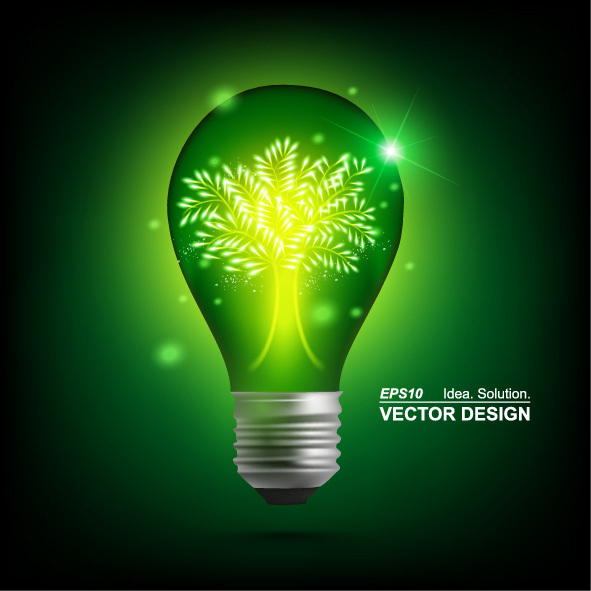 design verde de luzes brilhantes