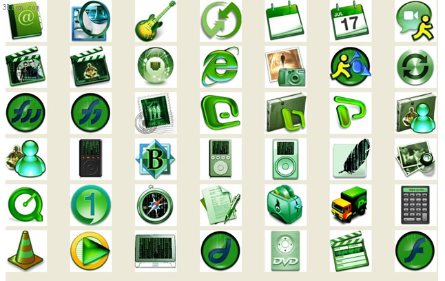 绿色桌面图标 png