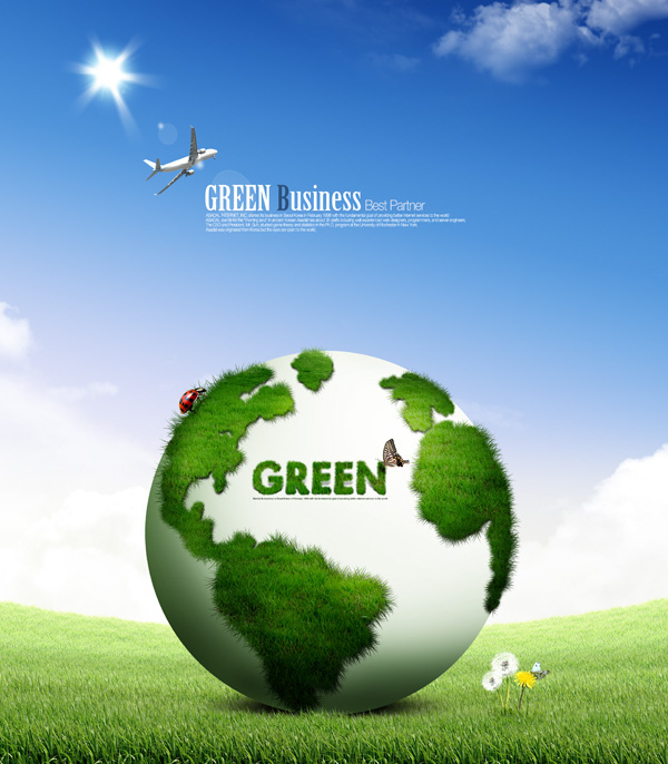 Green Earth Psd Creative Materials