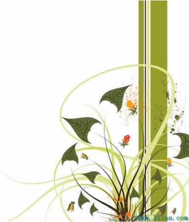 緑の細かい植物パターン