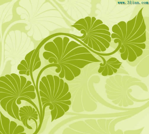 Green Floral Background Shading