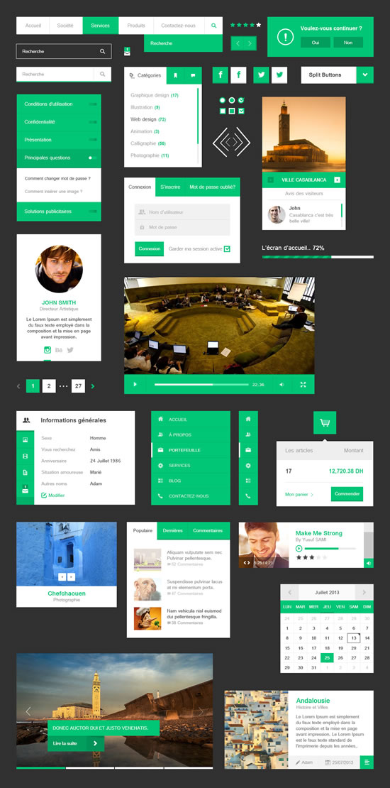 녹색 외국 웹 사이트 인터페이스 디자인 psd 템플릿
