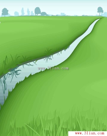 padang rumput hijau dan Sungai
