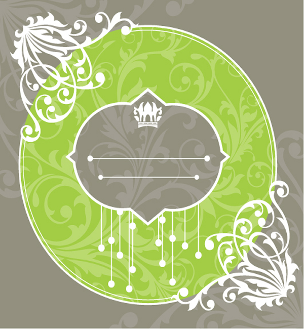 Yeşil desen klasik dantel