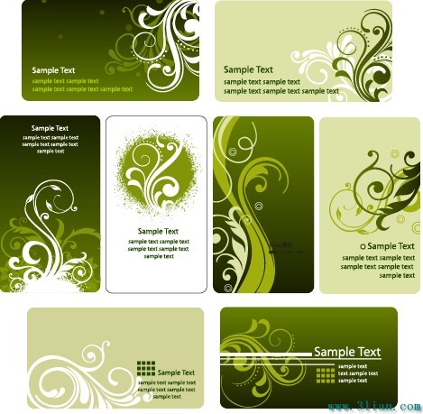 verde estampados modelos de cartão de cartões de plano de fundo