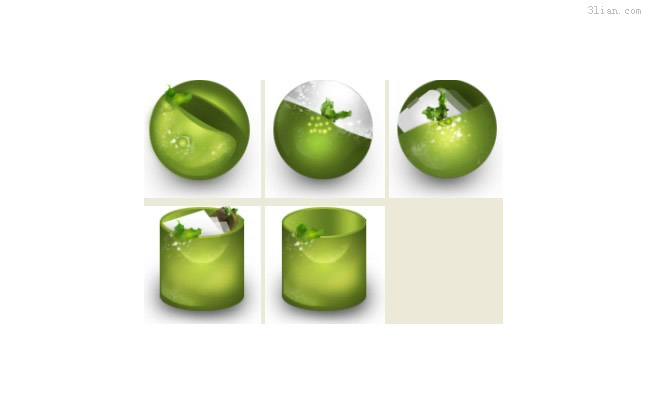 Green Recycle Bin Icon