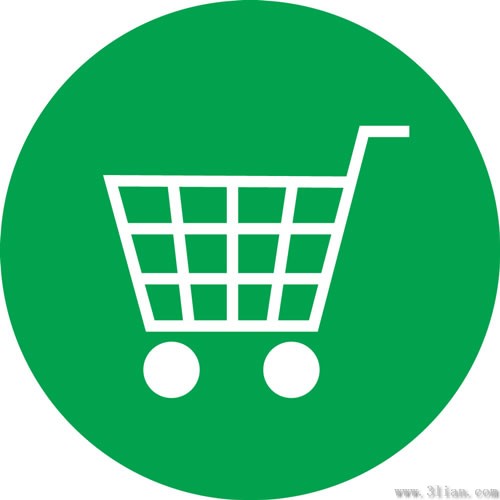 icône de panier shopping vert