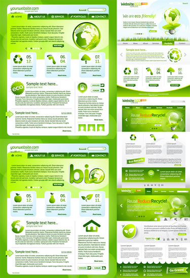 hijau tema halaman template