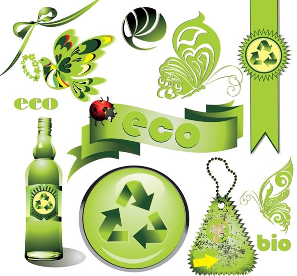 Green Vector Logo Design Elements
