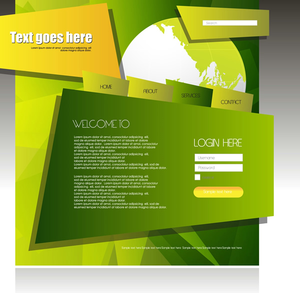 Зеленый веб-шаблон