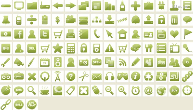 Icone di vettore verde web download