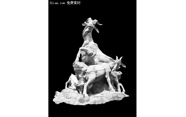 Guangzhou Five Rams Sculpture Psd Material