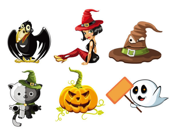 ícones dos desenhos animados de Halloween