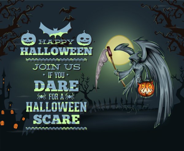 Halloween grim reaper ilustrasi