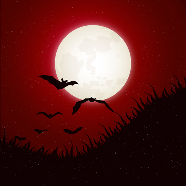 Halloween malam latar belakang kelelawar