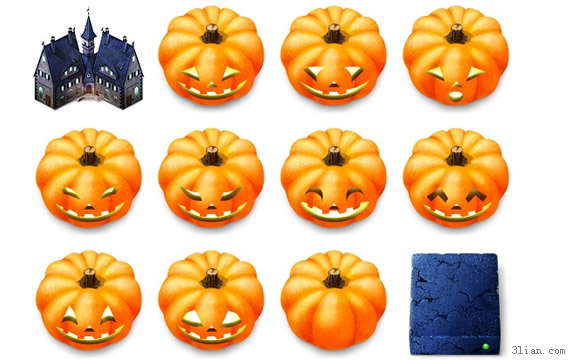 iconos png de calabaza de Halloween